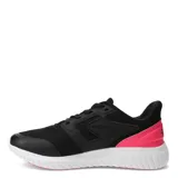 Championes Topper Fast, color negro con detalles en fucsia y suela blanca.