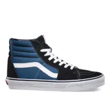 Championes de caña alta Vans Sk8-Hi, con paneles laterales en azul y negro, y la clásica sidestripe blanca.