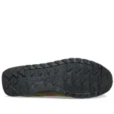 Championes Saucony Shadow Original, color verde oliva con detalles en azul marino y rojo.