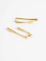 Aros colgantes de acero quirúrgico hipoalergénico, con forma de doble gota.