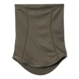 Cuello deportivo Columbia Freezer Zero II color verde oliva, confeccionado con tecnología hidroabsorbente y protección solar. Presenta un diseño ergonómico con perforaciones para ventilación en la parte frontal y logo de la marca estampado.
