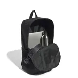 Mochila Adidas Linear negra con logo vertical en blanco.