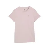 Remera Puma Essentials Elevated de manga corta y cuello redondo, color negro, con pequeño logo metalizado en el pecho.