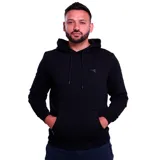 Canguro deportivo Diadora de color negro, con capucha ajustable mediante cordones, bolsillo frontal tipo canguro y puños acanalados. Presenta el logo de la marca bordado en el pecho en tono sobre tono.