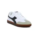 Championes Diadora Bamtelo para hombre, color blanco con detalles en negro y gris.