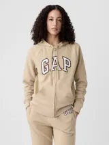 Canguro celeste con cierre y logo de Gap estampado en el frente.