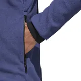 Campera Adidas Terrex de polar azul con cierre frontal completo, cuello alto, bolsillos laterales con cierre y logo Terrex en el pecho.