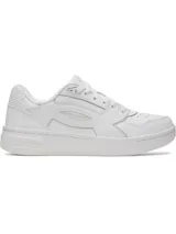 Championes Under Armour modelo W Flex, de diseño urbano en color blanco total. Presentan un empeine de cuero con revestimientos, panel de talón acanalado y suela de goma resistente.