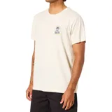 Remera blanca de manga corta marca Katin, con cuello redondo y pequeño estampado en el pecho que representa una palmera dentro de un marco con la inscripción "Katin".