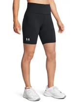 Short deportivo Under Armour de tiro alto, confeccionado en tejido de mezcla de algodón, poliéster y elastano. Presenta un diseño ajustado con logo de la marca estampado en la pierna derecha.