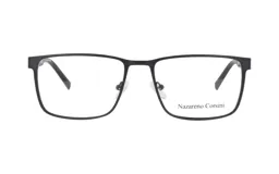 Lentes Nazareno Corsini modelo 0153, con armazón rectangular de metal color negro mate y plaquetas nasales ajustables.