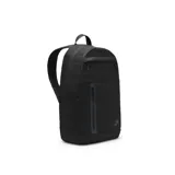 Mochila Nike Elemental Premium de diseño minimalista en color negro. Cuenta con un compartimento principal amplio con cierre, un bolsillo frontal vertical con cierre sellado y el logo de la marca sutilmente aplicado en la parte inferior.