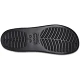 Sandalias Crocs modelo Classic Platform Slide, color negro, con diseño de plataforma alta, tira superior con perforaciones para dijes Jibbitz y plantilla cómoda.