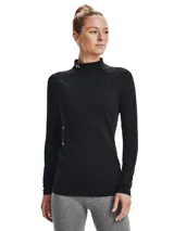 Remera de entrenamiento Under Armour de manga larga con cuello alto, confeccionada en tejido de doble capa con interior cepillado y exterior de secado rápido. Cuenta con paneles de malla en las axilas para ventilación y mangas raglán.