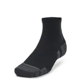 Pack de tres pares de medias deportivas Under Armour Performance Tech unisex, color negro con detalles en gris.