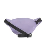 Riñonera Jansport modelo Fifth Avenue, color lila, con logo estampado en el frente y correa ajustable con hebilla.