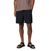 Short negro de Columbia para hombre, con tecnología Omni-FREEZE de enfriamiento activado por transpiración, cintura ajustable con ceñidor interior, bolsillos para las manos, bolsillos posteriores y bolsillo de seguridad con cremallera.
