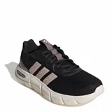 Championes Adidas Cloudfoam Flex para mujer, con capellada de malla transpirable en color negro y detalles en rosado viejo. Cuenta con entresuela Cloudfoam para mayor amortiguación y suela de goma blanca.