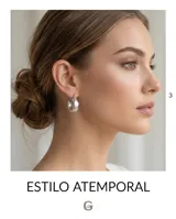 Aros tipo argolla pequeña de acero con acabado mate y diseño grueso.