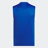 Musculosa deportiva Reebok de color azul brillante, con cuello redondo y corte regular. Presenta el logo Vector de Reebok en blanco en el pecho.