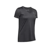 Remera deportiva Under Armour de mujer, modelo UA Tech SS Solid, color gris oscuro. Confeccionada en tejido ligero y transpirable.