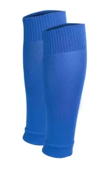 Medias de fútbol color azul, de caña alta con puño elástico reforzado.