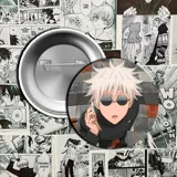 Pin metálico con ilustración de personajes del anime Jujutsu Kaisen.