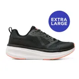 Championes deportivos Hawkwell modelo Liam, color negro con suela blanca y detalles en coral, diseñados para ofrecer máximo confort y soporte en talles especiales.