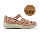 Zapato casual Korium Confort Estefan color rosa con plantilla de cuero.