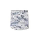 Cuello polar multifuncional de la marca Buff, con diseño estampado en tonos blancos y grises. Ideal para protegerse del frío en actividades al aire libre.