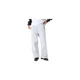 Pantalón de jogging gris melange de corte ancho, con cintura elástica, bolsillos laterales y estampas gráficas en color blanco que incluyen letras en la pierna derecha y logotipos en la pierna izquierda.