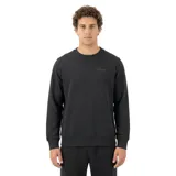 Buzo de cuello redondo Caterpillar, confeccionado en tejido French Terry, con diseño liso en color negro y logo de la marca sutilmente estampado en el pecho.