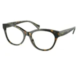 Armazón de anteojos Ralph modelo 7141, con diseño de marco completo estilo cat-eye en estampado carey.