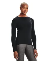 Remera de manga larga Under Armour, modelo HeatGear Armour, de ajuste ceñido al cuerpo. Confeccionada en tejido técnico transpirable de secado rápido, ideal para entrenamiento. Presenta cuello redondo y el logo de la marca en el pecho.