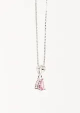 Collar de plata 925 con cadena veneciana y dije de zirconia en forma de lágrima.