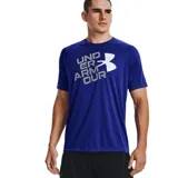 Remera deportiva Under Armour Tech Crew Neck de hombre, color azul con logo plateado en el pecho. Confeccionada en tejido UA Tech de secado rápido y tacto suave.