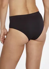 Bombacha tiro alto cavada de microfibra sin costura, con forro 100% algodón.