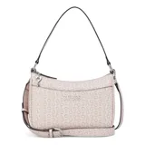 Cartera Guess modelo Granby de silueta estructurada, color rosa con estampado monograma de la marca. Cuenta con cierre superior, herrajes plateados, correa ajustable para llevar al hombro o cruzada y bolsillo frontal.