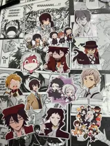 Set de 13 stickers de personajes del anime Bungo Stray Dogs.