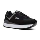 Championes Hi-Tec Roma color gris claro con suela blanca y plataforma.