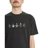 Remera de algodón orgánico color negro con calce holgado, cuello redondo y estampado serigrafiado de fases lunares en el pecho.