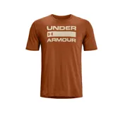 Remera Under Armour de hombre, color marrón, de tejido ligero, suave y de secado rápido, con logo estampado en el pecho.