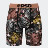 Calzoncillos bóxer estampados con billetes de 100 dólares y diamantes rosados.