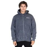 Canguro con cierre azul con efecto lavado, capucha con cordones ajustables, logo de la marca bordado en el pecho y bolsillos tipo canguro.