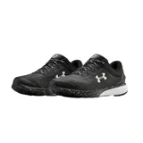 Championes de running Under Armour Charged Escaped 3 Evo, color negro con logo blanco en el lateral y entresuela con diseño moteado.