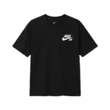 Remera Nike SB de manga corta en color negro, con cuello redondo y el logo de la marca estampado en el pecho.
