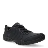 Zapatos urbanos Caterpillar de cuero negro, con diseño de costuras reforzadas, cordones al tono y suela de goma antideslizante con relieve.