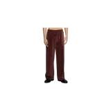 Pantalón de jogging Allsaints de corte relajado, confeccionado en terciopelo marrón con cintura elástica y cordón ajustable.