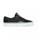 Championes Emerica Provost G6 negros con detalles en verde y suela blanca.