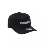 Gorra Mitchell & Ness color azul, de visera curva, con el nombre de la marca bordado en el frente en hilo blanco y logotipo en el lateral.